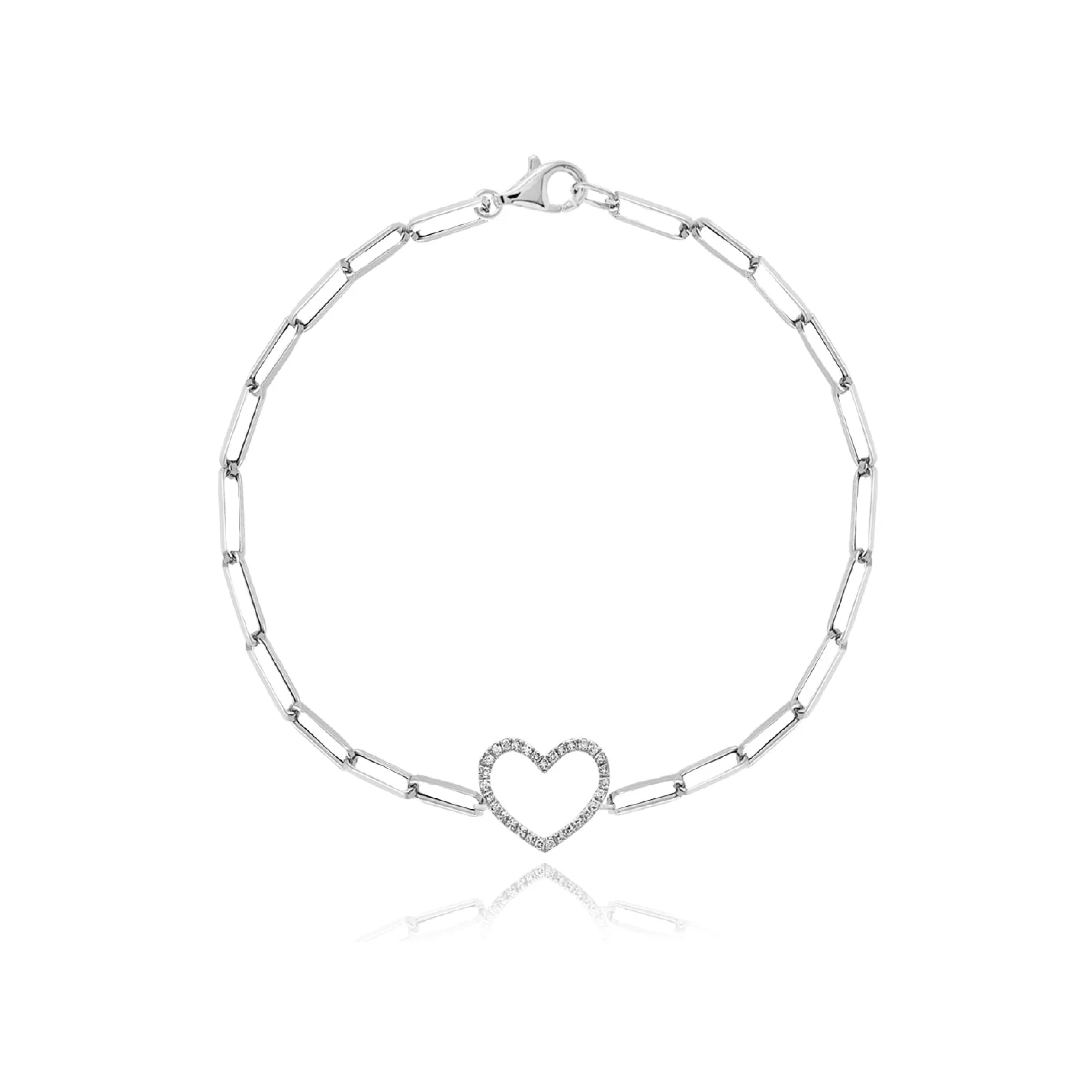 Cutout Pave Heart Bracelet