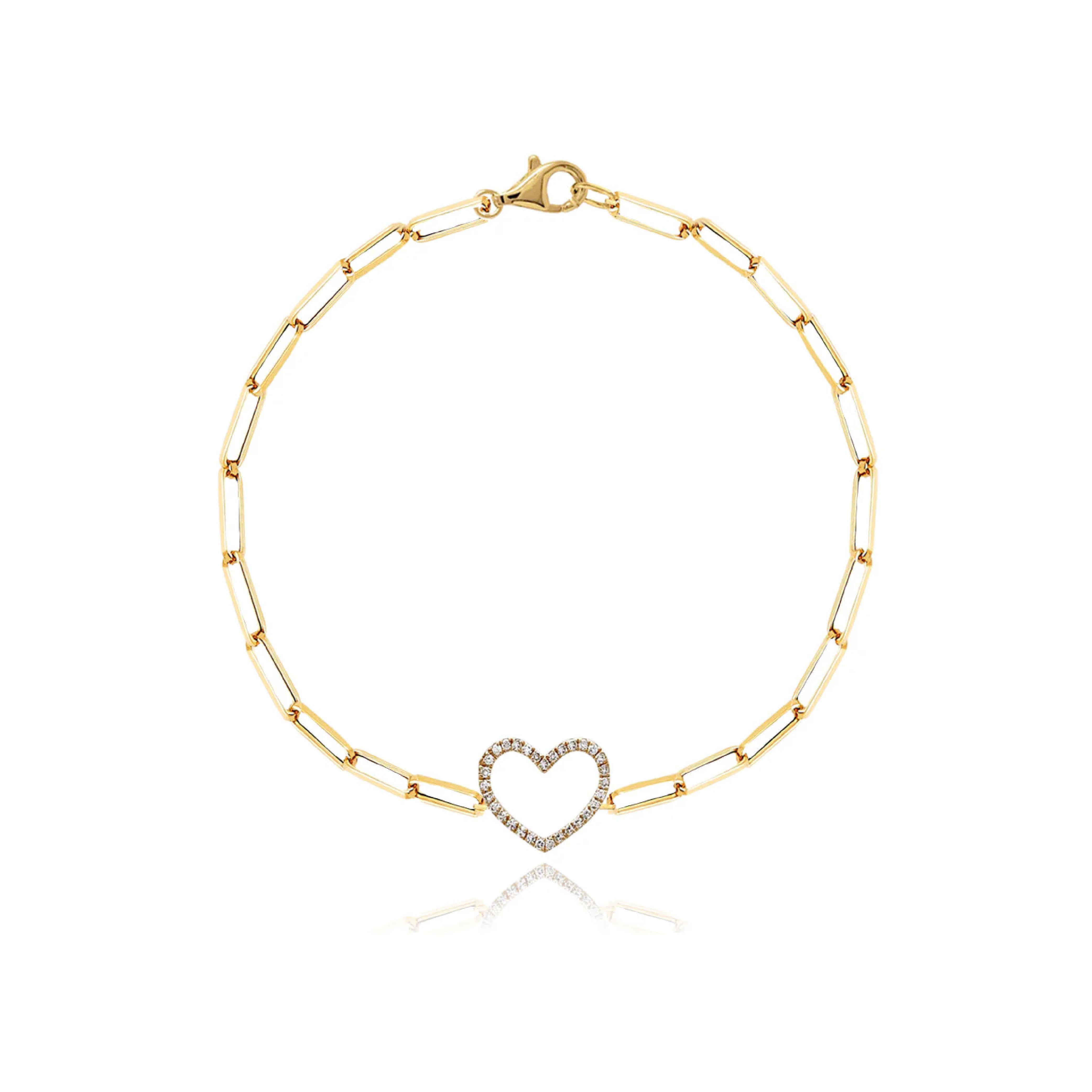 Cutout Pave Heart Bracelet