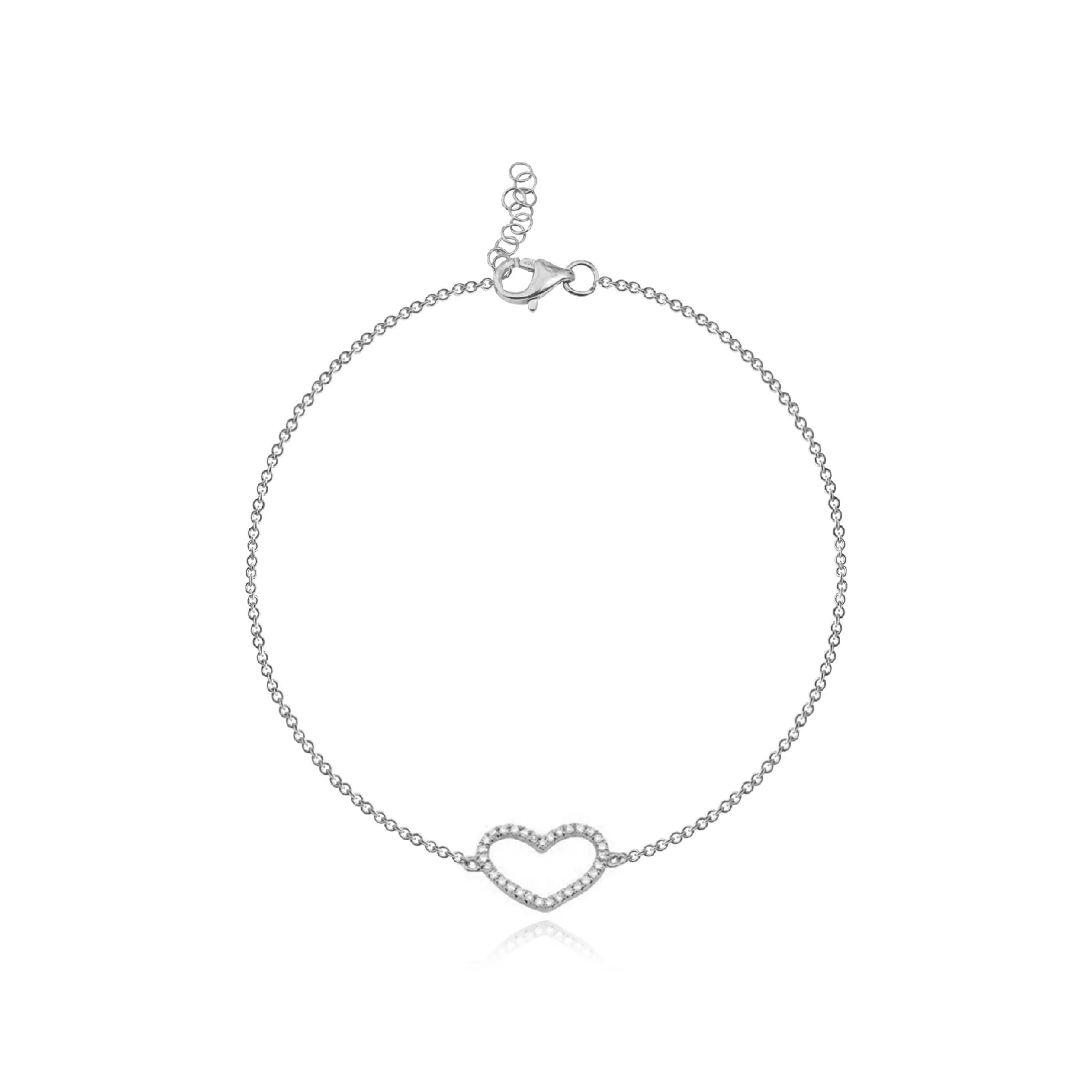 Cutout Pave Heart Bracelet