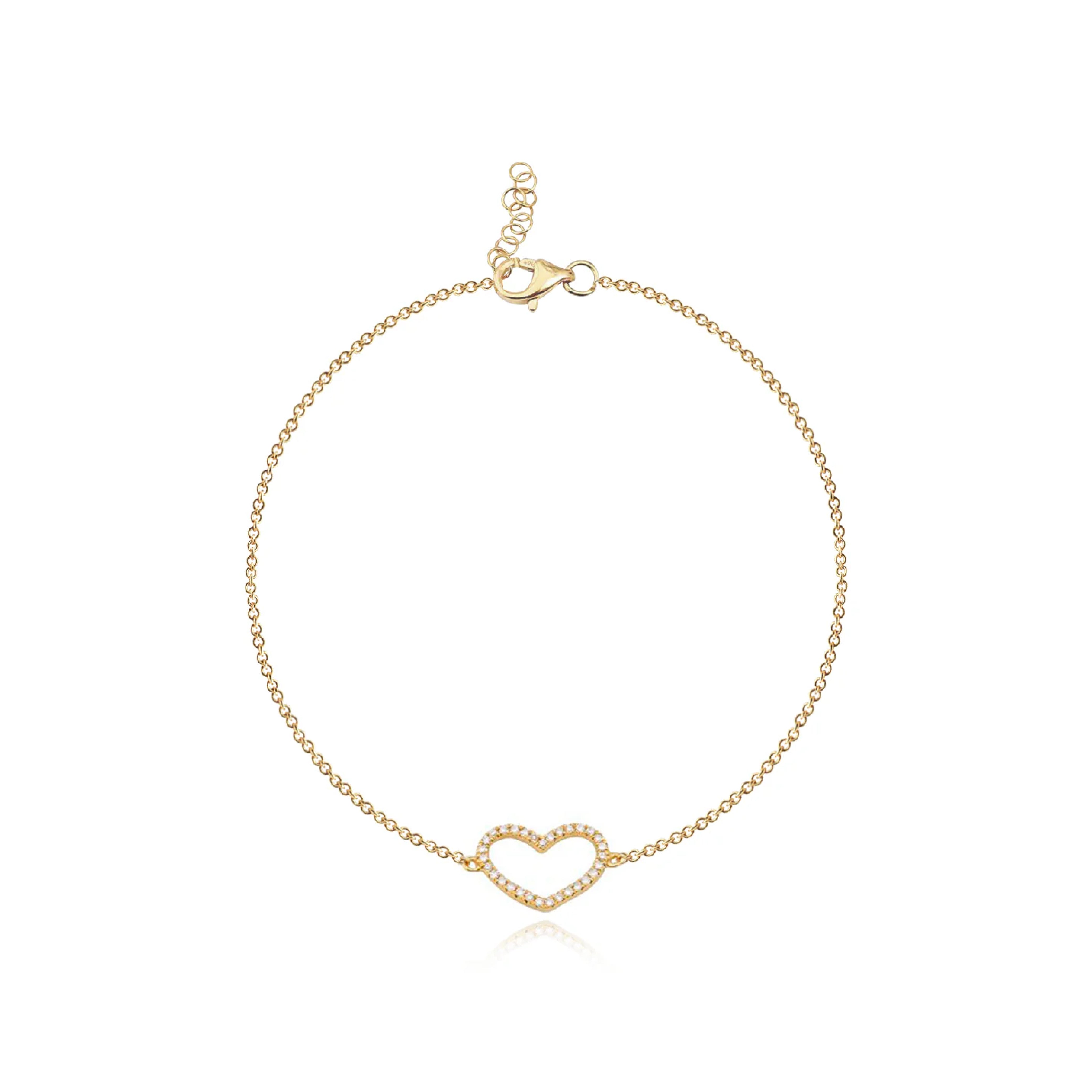 Cutout Pave Heart Bracelet