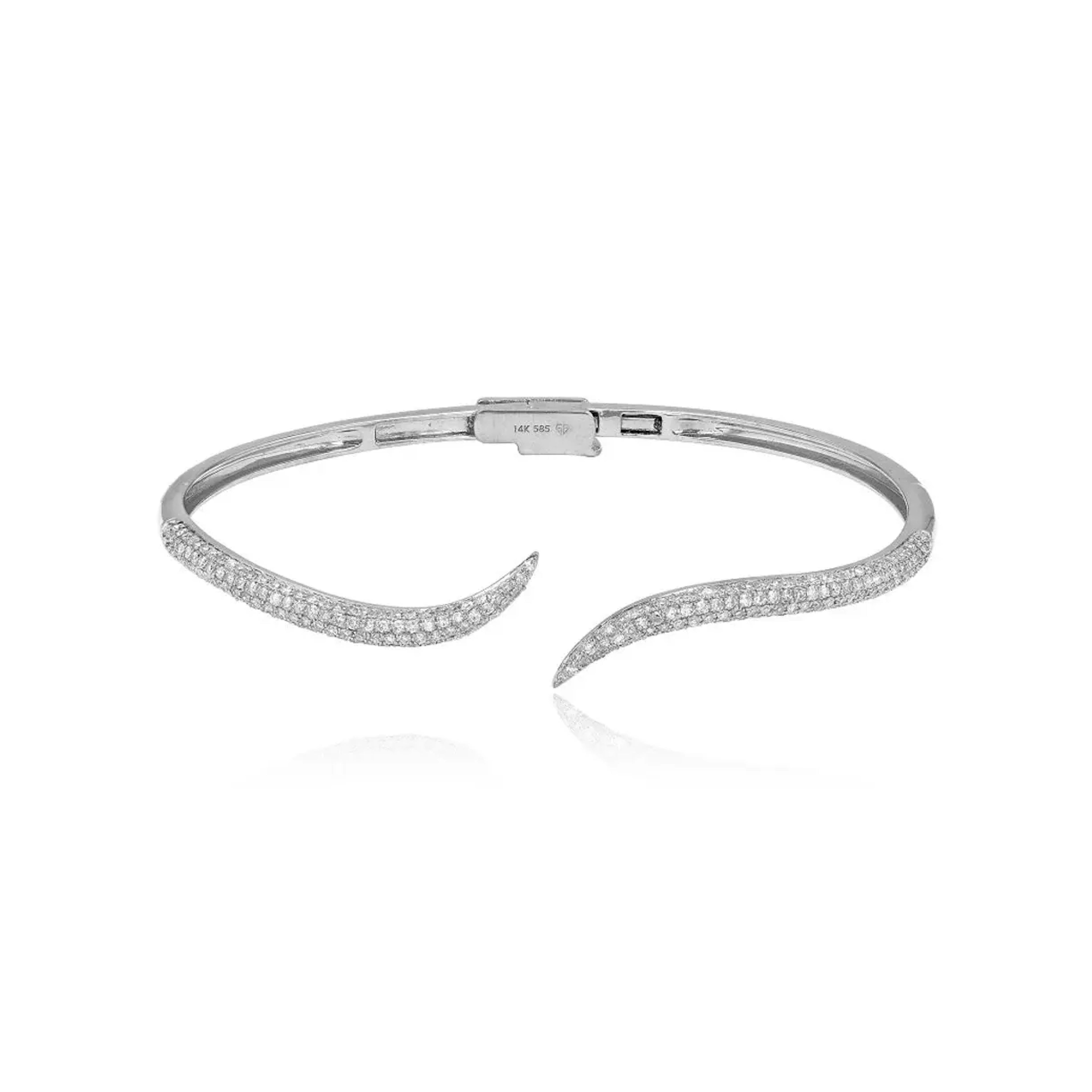 Curved Pave Claw Bangle