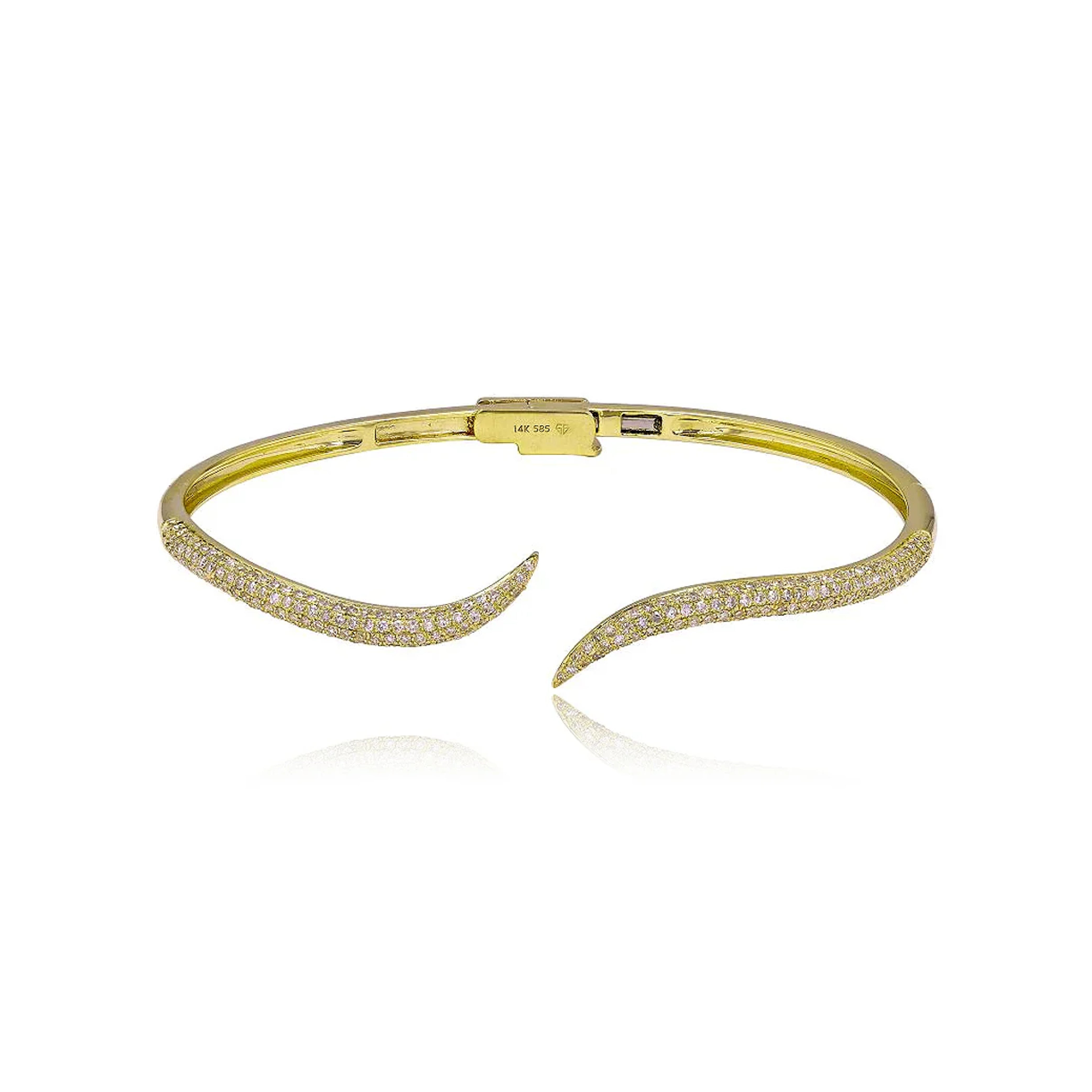 Curved Pave Claw Bangle