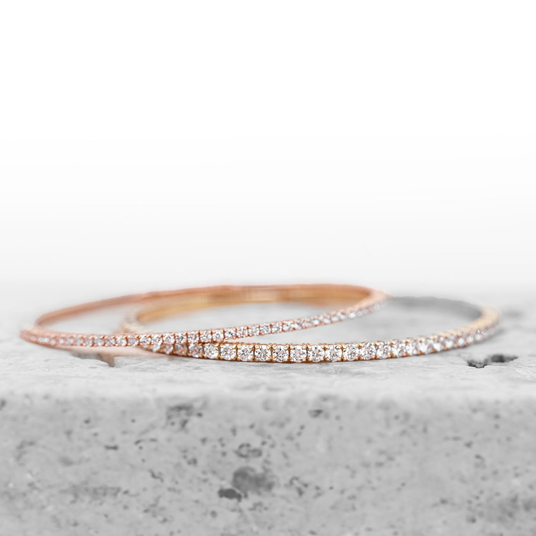 Flexible 1.65 ct Diamond Tennis Bangle - Half Wrap