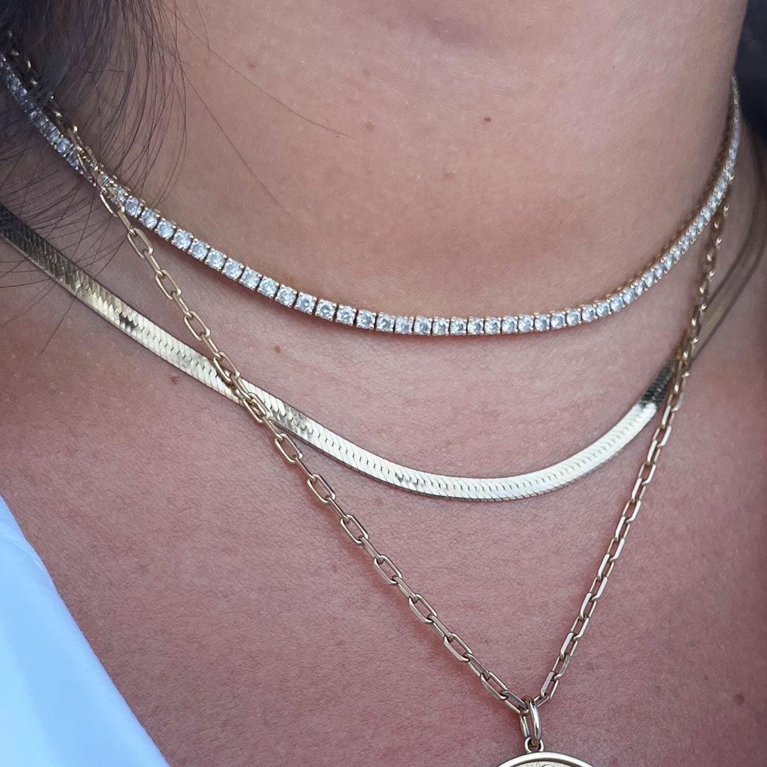 3mm Herringbone Chain Necklace
