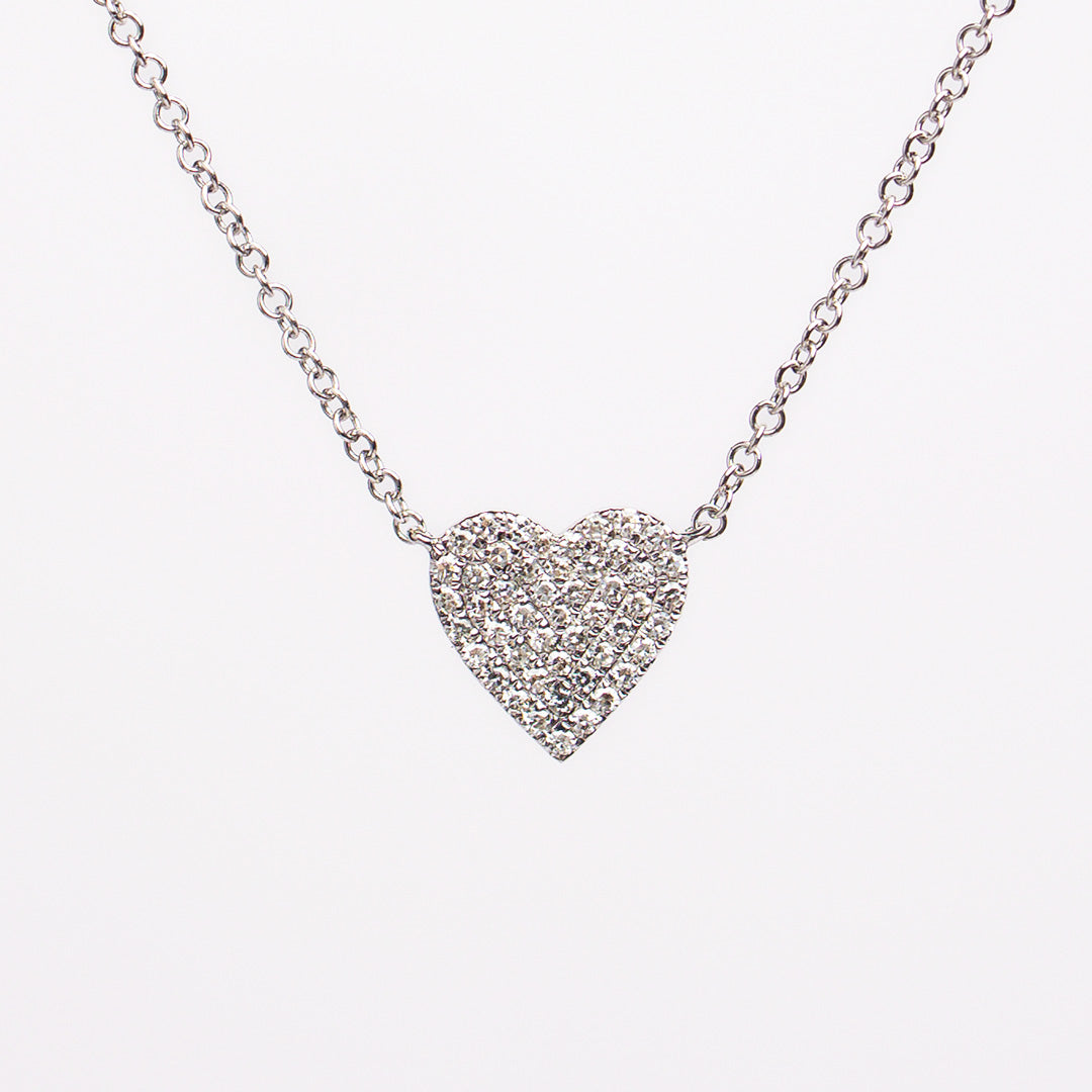 Mini Pave Diamond Heart Pendant